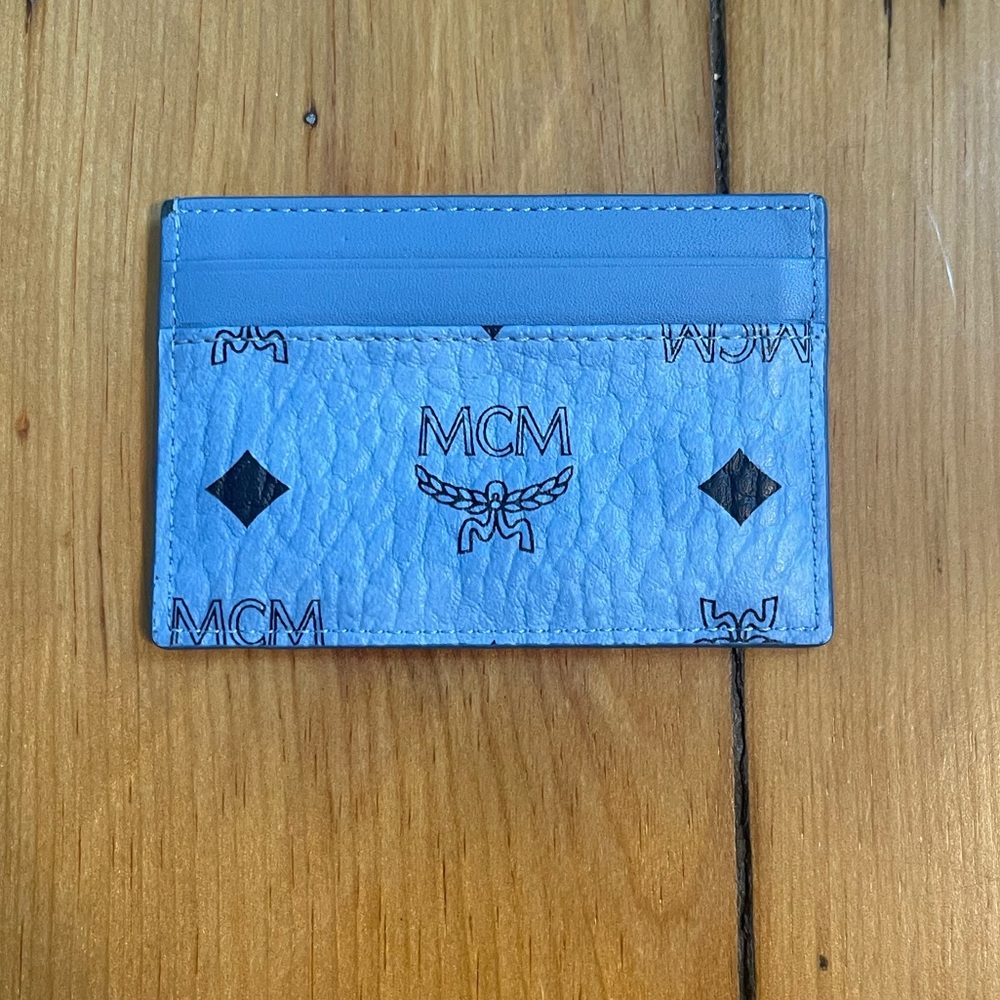 MCM LIGHT BLUE CARDHOLDER lightly used